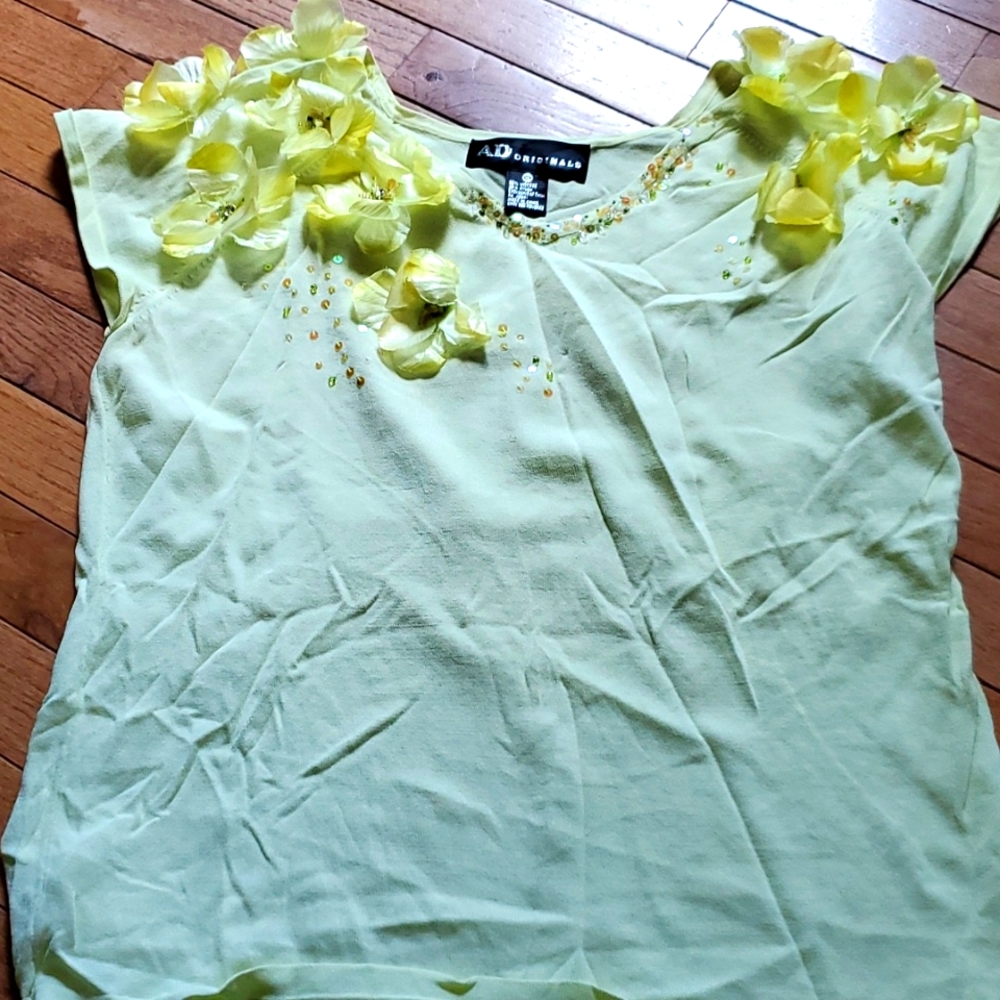 Yellow flowered shirt